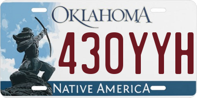 OK license plate 430YYH