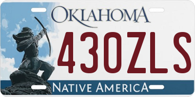 OK license plate 430ZLS