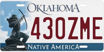 OK license plate 430ZME