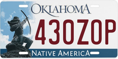 OK license plate 430ZOP