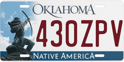 OK license plate 430ZPV