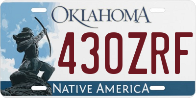 OK license plate 430ZRF
