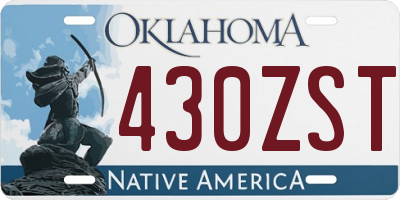 OK license plate 430ZST