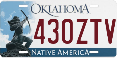 OK license plate 430ZTV