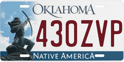 OK license plate 430ZVP