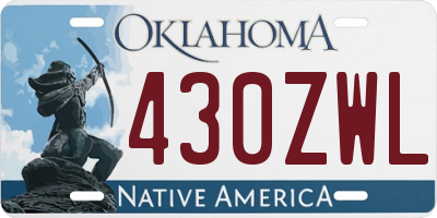 OK license plate 430ZWL