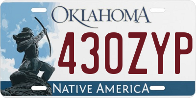 OK license plate 430ZYP
