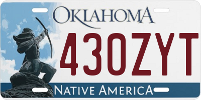 OK license plate 430ZYT