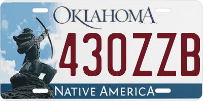 OK license plate 430ZZB