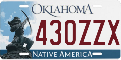 OK license plate 430ZZX