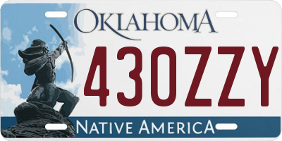 OK license plate 430ZZY