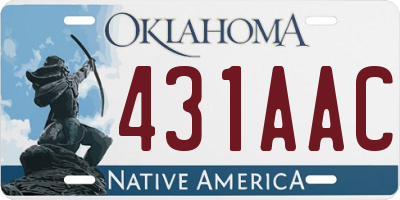 OK license plate 431AAC