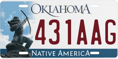 OK license plate 431AAG