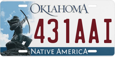 OK license plate 431AAI
