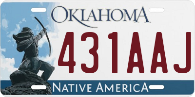 OK license plate 431AAJ