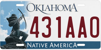 OK license plate 431AAO