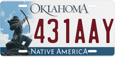 OK license plate 431AAY