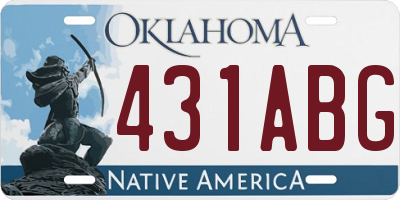 OK license plate 431ABG