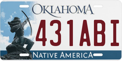 OK license plate 431ABI