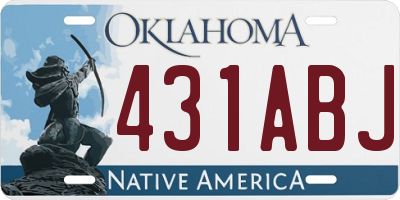 OK license plate 431ABJ