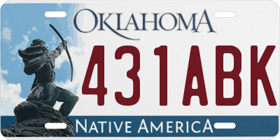 OK license plate 431ABK