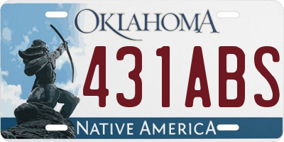 OK license plate 431ABS
