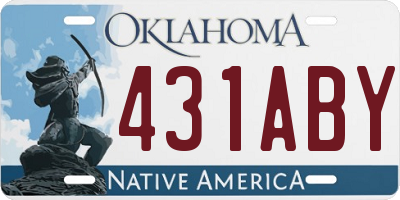OK license plate 431ABY