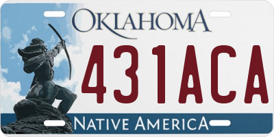 OK license plate 431ACA