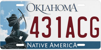OK license plate 431ACG