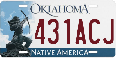 OK license plate 431ACJ