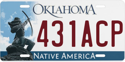 OK license plate 431ACP