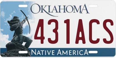 OK license plate 431ACS