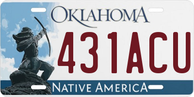 OK license plate 431ACU