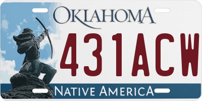 OK license plate 431ACW