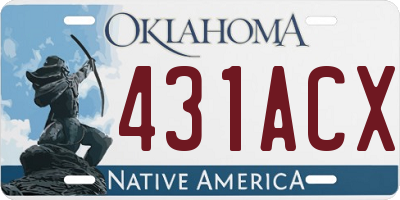 OK license plate 431ACX