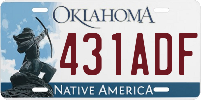 OK license plate 431ADF