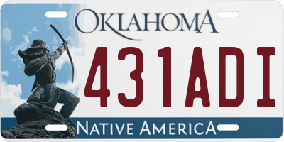 OK license plate 431ADI