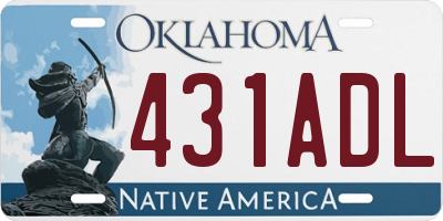 OK license plate 431ADL
