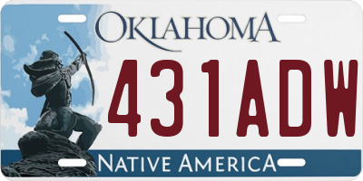 OK license plate 431ADW