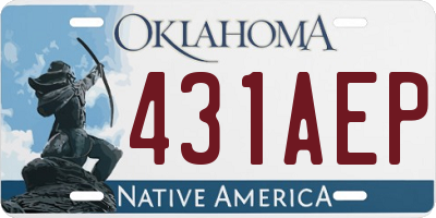OK license plate 431AEP