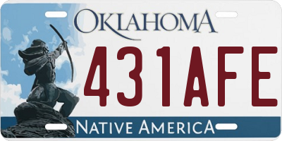 OK license plate 431AFE