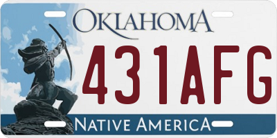OK license plate 431AFG