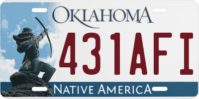 OK license plate 431AFI