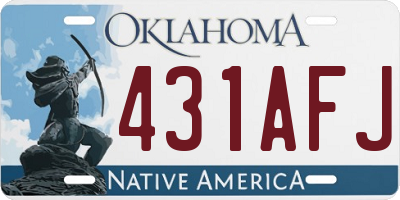 OK license plate 431AFJ