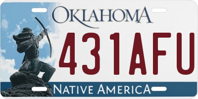 OK license plate 431AFU
