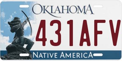 OK license plate 431AFV