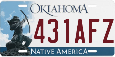 OK license plate 431AFZ