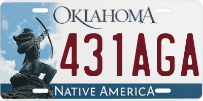 OK license plate 431AGA