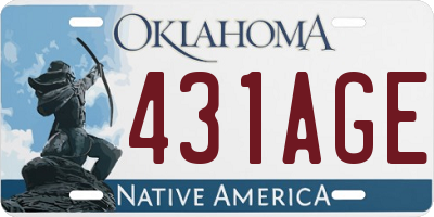 OK license plate 431AGE
