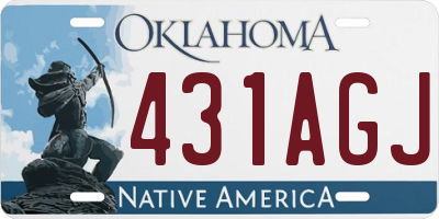 OK license plate 431AGJ